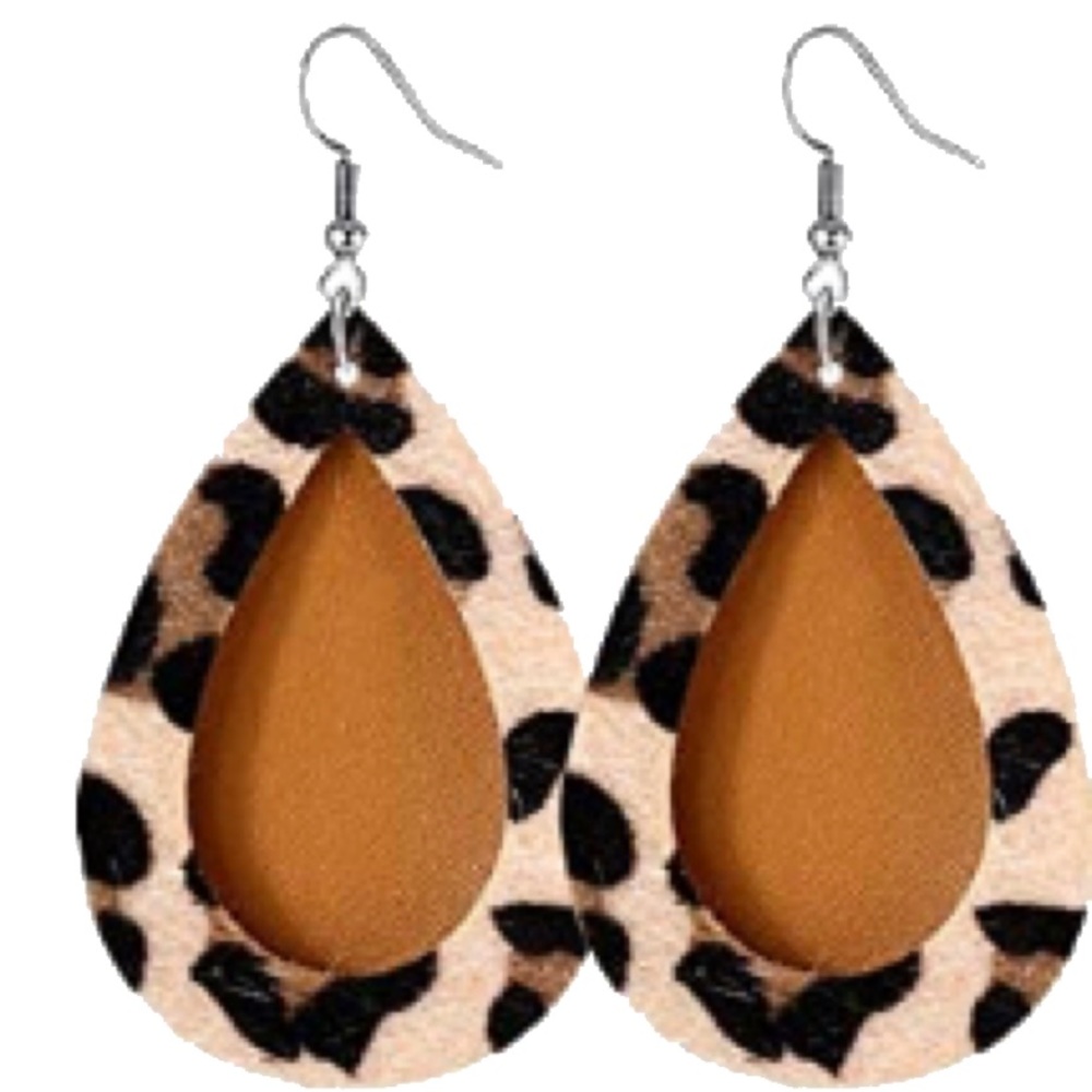 Earring bundle! 3 for $8. Faux leather, French-wire earrings; NWOT